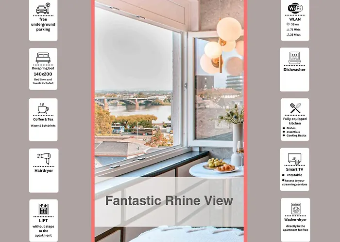 Hidden Treasure Business Apartment Mainz - Fantastic Rhine View In Center Of Mainz Old Town