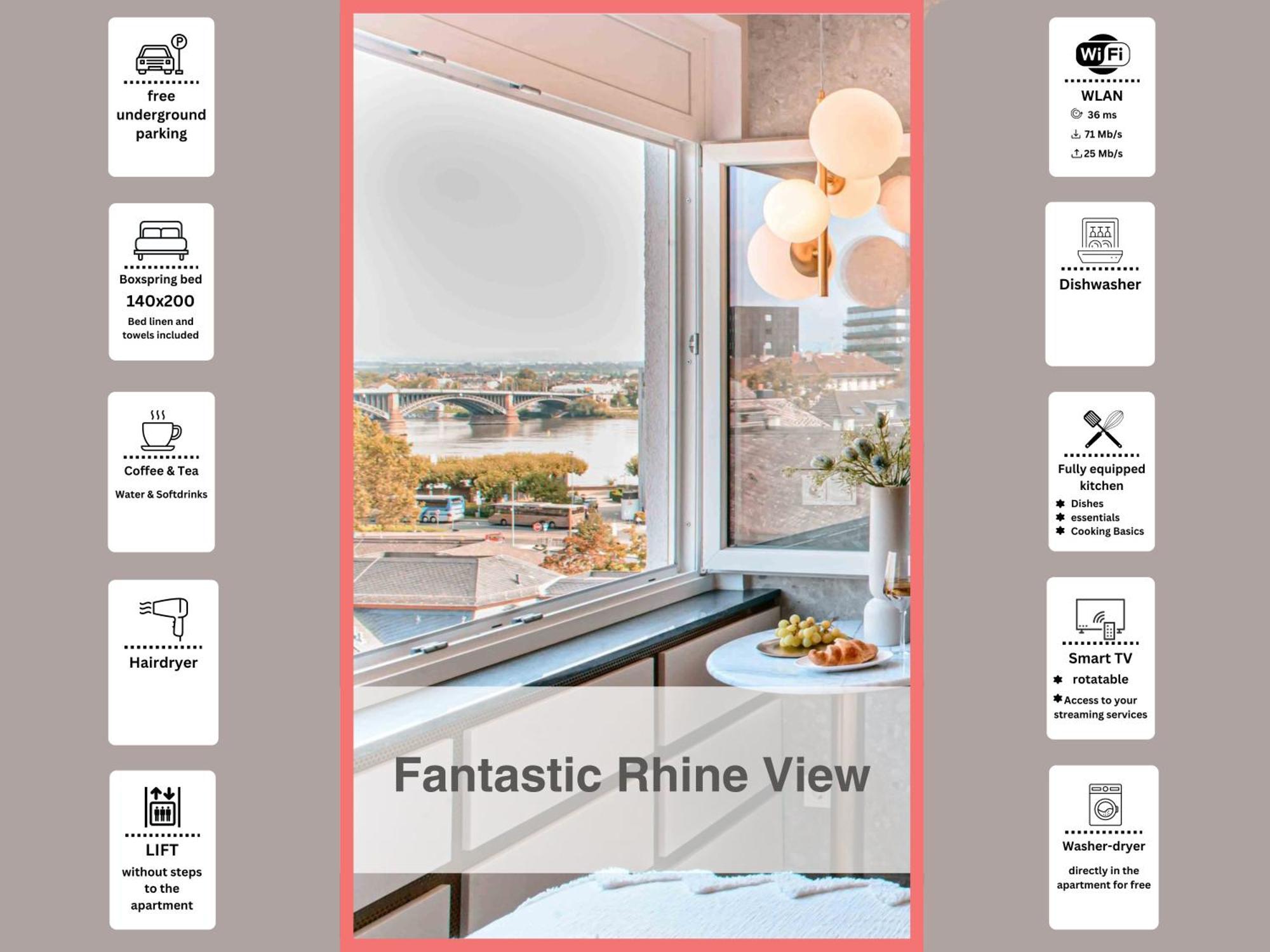 Hidden Treasure Business - Fantastic Rhine View In Center Of Old Town Apartment *